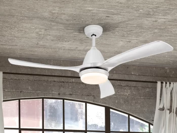 Aspas 6 Speed Ultra Quiet Ceiling Fan White with LED Light, Remote Control, Timer & Reversible Functions