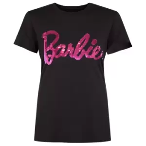 Barbie Girls Reversible Sequin Logo T-Shirt (5-6 Years) (Black)