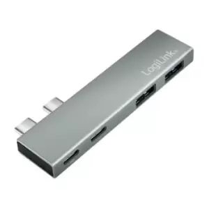 LogiLink USB 3.2 Gen2x2 Hub, 4-port, PD, for MacBook and iPad, silver