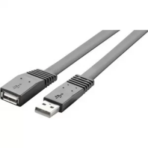 Renkforce USB cable USB 2.0 USB-A plug, USB-A socket 2m Black highly flexible