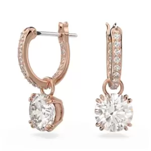 Constella Drop Round Cut White Rose Gold-tone Plated Earrings 5639975