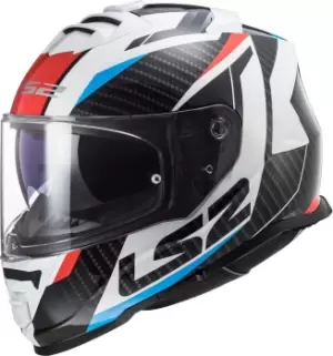 LS2 FF800 Storm Racer Helmet, white-red-blue, Size L, white-red-blue, Size L