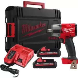 Milwaukee - M18 FMTIW2F12-302X 18V Mid Torque Impact Wrench Kit with 2x 3.0Ah Batteries