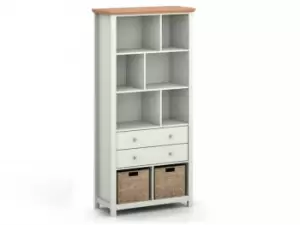 LPD Cotswold Grey and Oak Bookcase Flat Packed