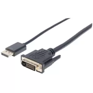 Manhattan DisplayPort 1.2a to DVI-D 24+1 Cable 1080p@60Hz 3m Male to Male Passive Equivalent to Startech DP2DVIMM10 Compatible with DVD-D Black Three