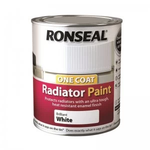 Ronseal One Coat Radiator Paint - Brilliant White - 750ml