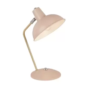 Adjustable Blush Pink with Pale Gold Detail Desk Lamp