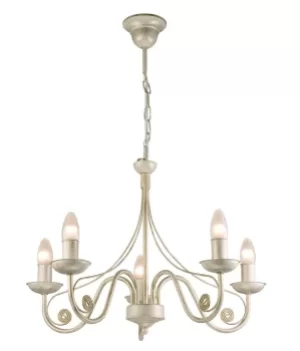 Donato Chandeliers With Fabric Shades, White, 5x E14