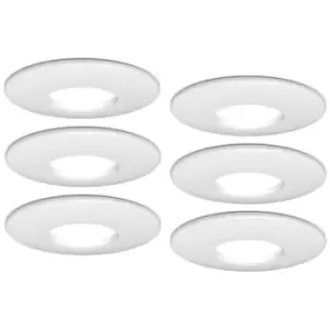 4lite IP20 GU10 Fire Rated Downlight - Matte White, Pack of 6