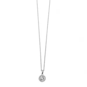 Elements Pave Disc Pendant with Clear Round CZ P4158C