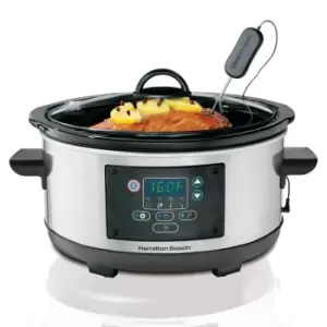 Hamilton Beach 33956A-SAU Set and Forget Slow Cooker 4.5L - Stainless Steel