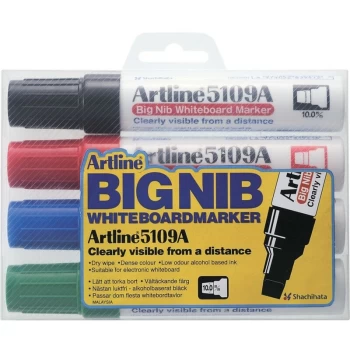 Artline - Big Nib Chisel Marker Assorted (Pack-4)