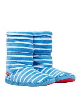 Joules Boys Stripe Padabout Slipper Socks - Blue, Size L