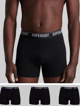Superdry 3 Pack Boxers - Black, Size S, Men
