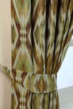Jacquard Geometric Curtain Tie Back Pair