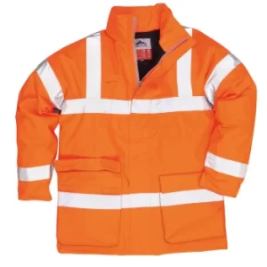 Biz Flame Hi Vis Flame Resistant Rain Jacket Orange 4XL