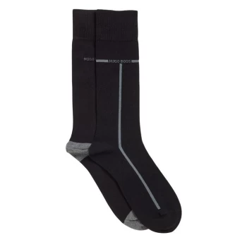 Boss 2 Pack RS Logo Stripe Socks - Black
