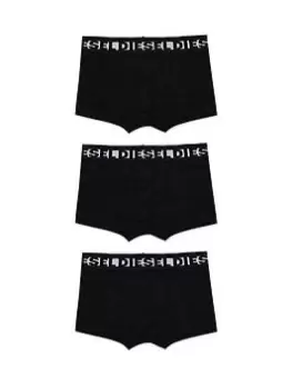 Diesel Boys 3 Pack Logo Waistband Boxer Shorts - Black, Size Age: 10 Years