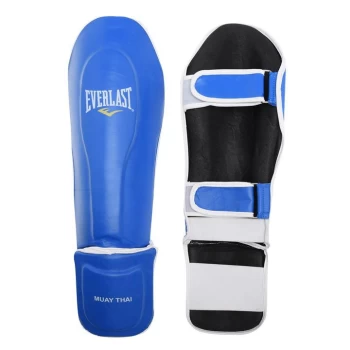 Everlast Leather Muay Thai Shin and Instep Guards - Blue10