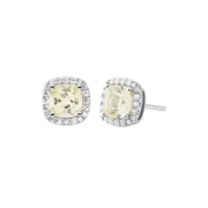Ladies Michael Kors Sterling Silver Pave Cushion-Cut Stud Earrings