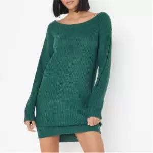 Missguided Ayvan Off Shoulder Jumper Dress - Green