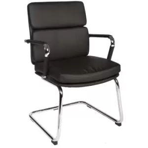 Teknik Deco Faux Leather Visitors Chair - Black