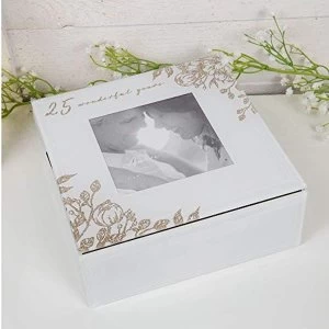 Amore By Juliana 25 Years Glass Trinket Box with Frame