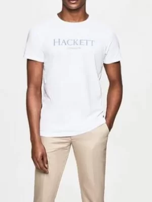 Hackett Logo T-Shirt, White, Size 2XL, Men