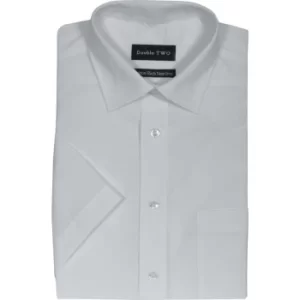 Mens 17.5IN Short Sleeve White Poplin Shirt