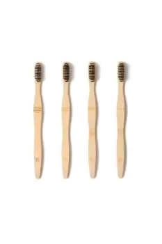 Bamboo Toothbrushes Adult Firm Wave Bristles 4 Pack