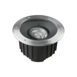 Leds-C4 Gea - Outdoor LED Uplight recessed Stainless Steel Polished 1-10V Dimming 30cm 3820lm 2700K IP67