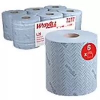 WYPALL Wipe Roll L20 2-ply Central Extraction Blue 6 Rolls of 400 Sheets