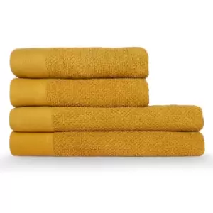 Textured Weave Towels Ochre, Ochre / Hand Towel (50x90cm)