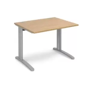 Office Desk Rectangular Desk 1000mm Oak Tops With Silver Frames 800mm Depth TR10