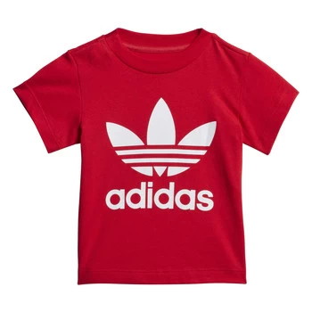 adidas TREFOIL TEE boys's Childrens T shirt in Red - Sizes 12 / 18 months,18 / 24 months,3 / 6 months,6 / 9 months,9 / 12 months