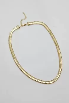 14K Gold Plated Recycled Gold Cobra Chain Necklace - Gift Pouch