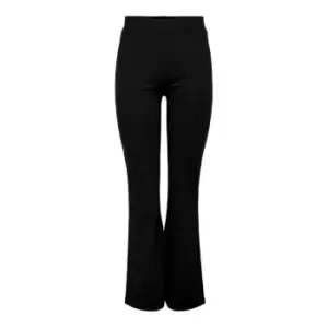 JDY flared trouser with elasticated waist band - Black