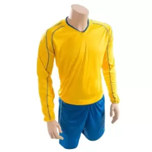 Precision Unisex Adult Marseille T-Shirt & Shorts Set (L) (Yellow/Royal Blue)