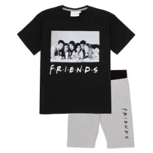 Friends Girls Cycling Short Pyjama Set (12-13 Years) (Black/Grey)