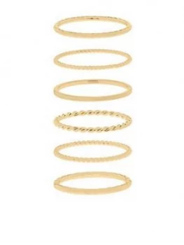 Accessorize Z 6x Styling Ring Stack, Gold Size M Women