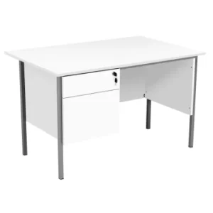 Eco 18 1200 X 750 4 Leg Rectangular Desk 2D Pedestal White Black