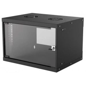 Intellinet 19" Basic Wallmount Cabinet 6U 400mm Deep IP20-Rated Housing Max 50kg Flatpack Black