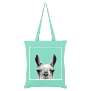 Inquisitive Creatures Llama Tote Bag (One Size) (Mint)