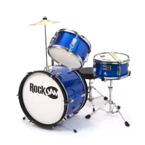 PDT RockJam 3 Piece Junior Drum Set Blue
