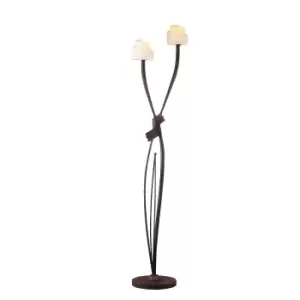 (0008 006) Estilo Floor Lamp 2 Light E14, Brown/Black Oxide