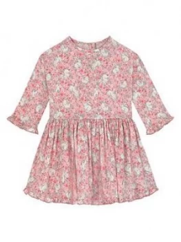 Cath Kidston Baby Girls Bunnies Long Sleeve Dress and Bloomers - Pink, Size 3-6 Months