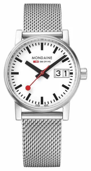 Mondaine MSE.30210.SM Evo2 30mm Big Date Stainless Steel Watch