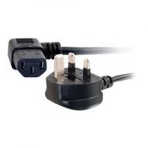 C2G 2m 18 AWG Universal 90° Power Cord (IEC320C13R to BS 1363)