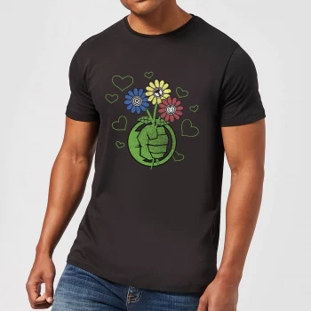 Marvel Avengers Hulk Flower Fist T-Shirt - Black - 3XL - Black