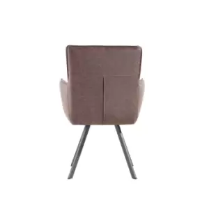 Kettle Interiors Carver Chair In Brown With Angular Legs